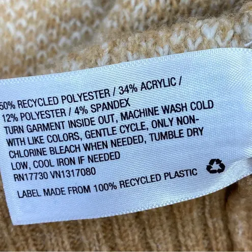 Ava & Viv  Houndstooth Crewneck Pullover Sweater Tan White 1X