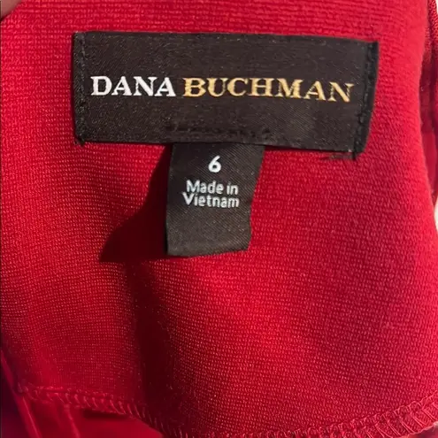 Dana Buchman Red Pleated Sheath Dress