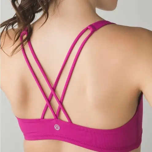 Lululemon  Free To Be Bra Size 8 Dark Pink Berry Wine Criss Cross Back