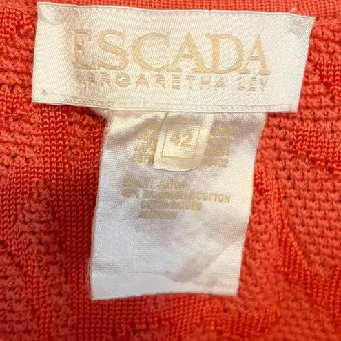 Escada by Margaretha Ley Knit Coral Tank Top Shell 42 Orange Size M