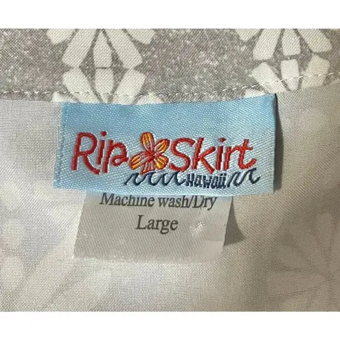 RipSkirt Hawaii Length 3 Boho Lei Gray Wrap Skirt Cover Up Midi Quick Dry sz. L Size L