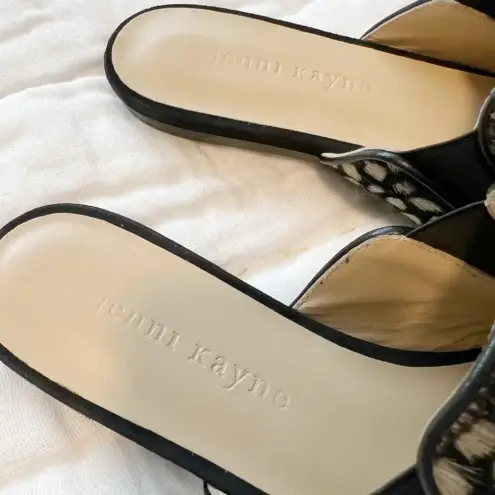 Jenni Kayne NWT  Pony Hair Mules in Black Honey Giraffe size‎ 7