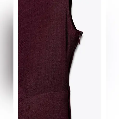 ZARA  NWT burgundy cutout side gold accent midi dress