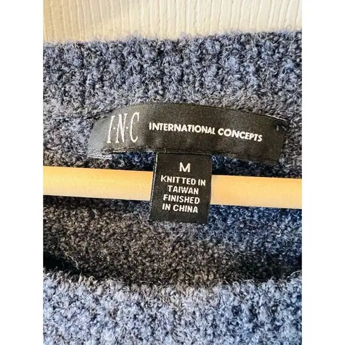 INC International Concepts Puff Shoulder Glitz DC Sweater Ink Berry Size Medium Blue