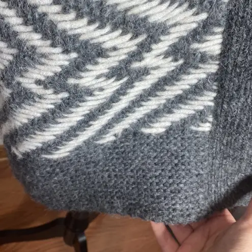 White + Warren soft alpaca jacquard longline patterned vest size XS Gray