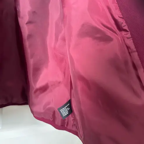 Mixit Coat Jacket Size L Burgundy Double Breasted Cropped Flare Cuff