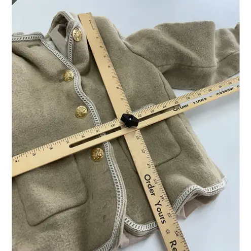 Dunst Jacket Womens X Small Beige Tweed Boucle Gold Button Blazer Wool Size XS