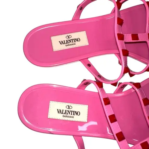 Valentino Garavani Rockstud Pink Jelly PVC Sandals 40 US 9.5