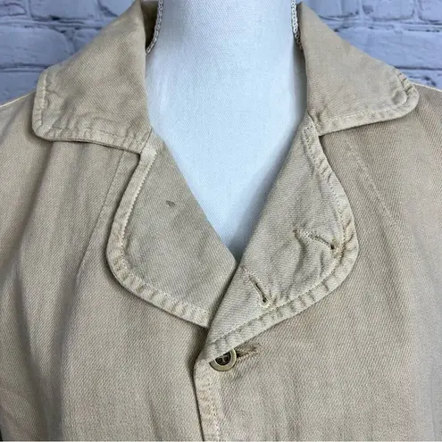 Sandrine Rose x Free People Empire Utility Jacket Linen Oversized Pockets M NEW Tan Size M