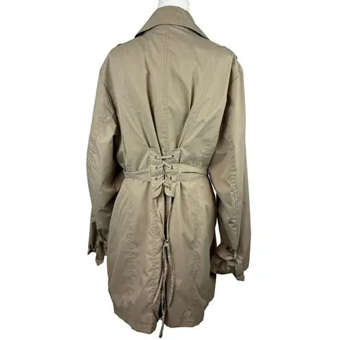 Lane Bryant  Womens Trench Coat in Tan Sz 22/24 | Minimalist Neutral Lightweight