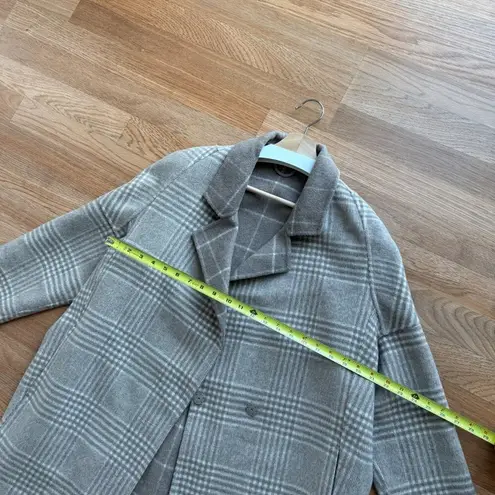 Checked Oversized Wool Coat With Drop Shoulders and Cocoon Silhouette