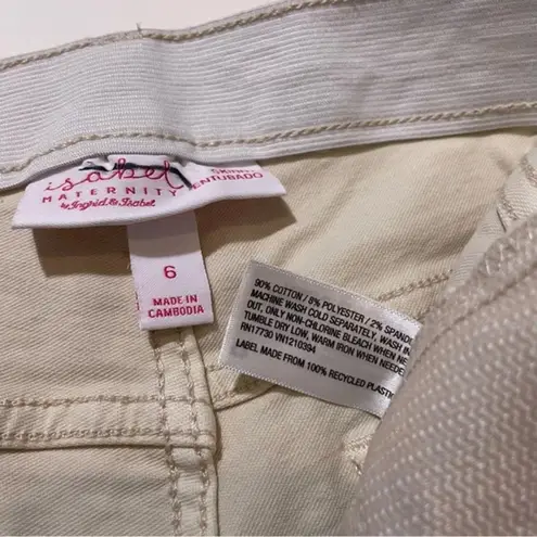 Isabel Maternity NWT Ecru Skinny Jeans Jeggings Side Panels Under Belly New