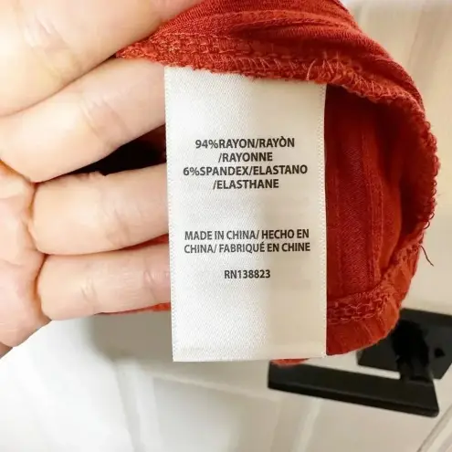 Idyllwind Miranda Lambert Size L Burnt Orange Ribbed Ruched Short Sleeve Tee