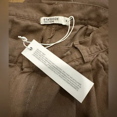 Stateside $208 NEW with tags! Women's Linen Wide Leg Trousers - Twig - Small