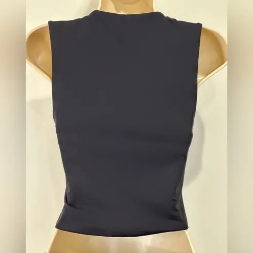 Babaton Aritzia Contour Cropped Muscle Tank Top Black High Neck Sz Medium