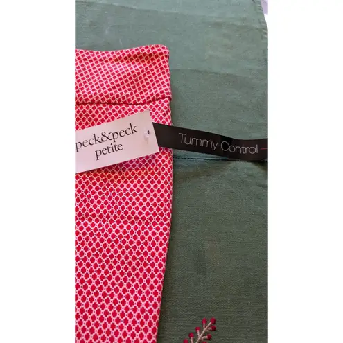 Peck & Peck Women's Petite Capris 10P Red White Tummy Control