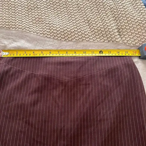 BCBG y2k 2000s pin striped pencil flare midi skirt size 6 Brown