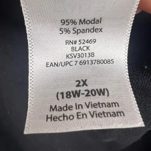 Sofia Intimates Black Modal Jumpsuit 2X Lounge Sleeveless Drawstring Waist