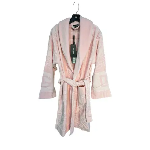 Dolce & Gabbana NWT Terry Cotton Jacquard Bath Robe in Pink Size XS