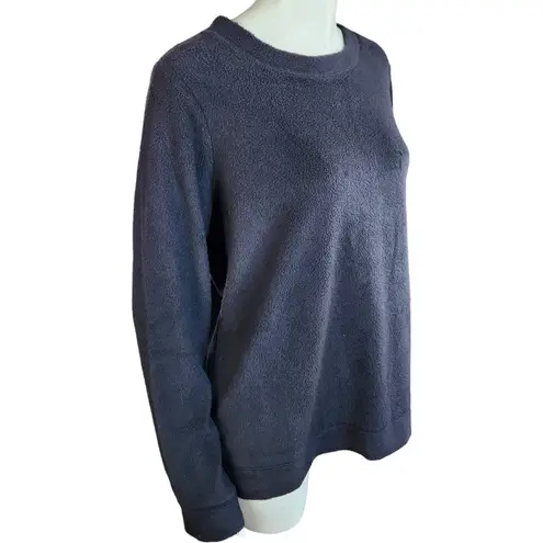 Denim & Co . Comfort Zone Baby Sherpa Crewneck Pullover Sweatshirt Black Small