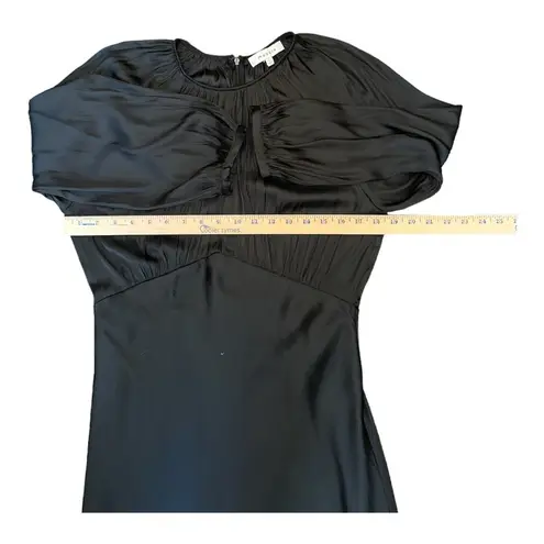 Moodie Satin Balloon Long Sleeve Maxi Dress Women’s Size Large Witchy Elegant Black