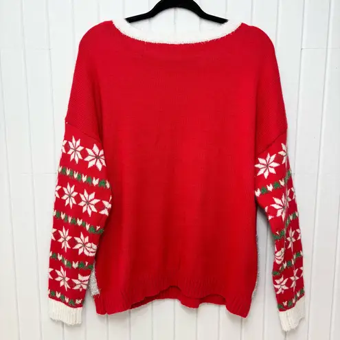 Holiday Time Red Dancing Reindeer Christmas Ugly Sweater Size XL (16-18)