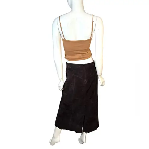 Peck & Peck Vintage Nancy‎ Bolan boho black suede midi skirt 6