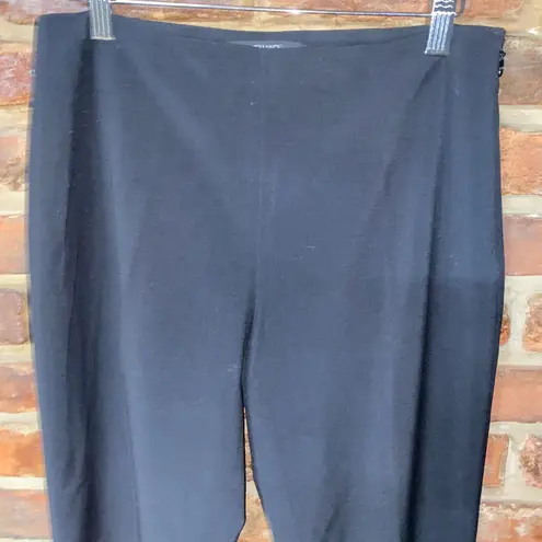 Tahari Black Straight Leg Side Zip Flat Front Trouser Dress Pants Women's Size 4