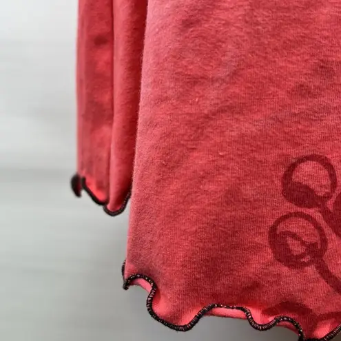 Jude Stuecker L Fiber Art Artsy Knit Skirt Organic Cotton Silk Screen Tie Dye Red Size L