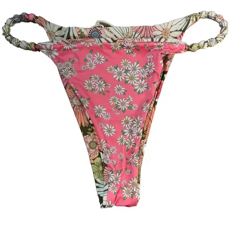 Agua Bendita Bikini Bottom Dakota Juana Floral Thong Reversible Size XL New