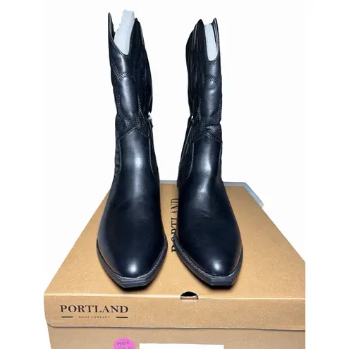 Portland Boot Company Size 10 Olympia Womens Black Cowgirl Western Boots Wide Ca