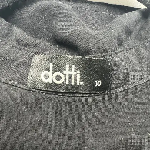 Dotti Womens Top Size 10 Button Front Career Academia Business Casual Workwear Black