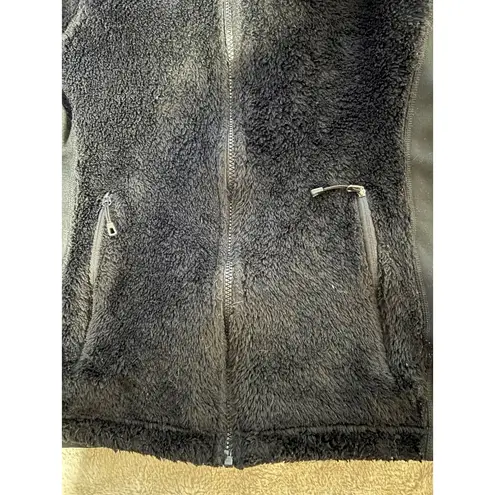 Patagonia  Womens Black Fuzzy Full-Zip Hoodie Jacket Size M Polyester Warm & Soft
