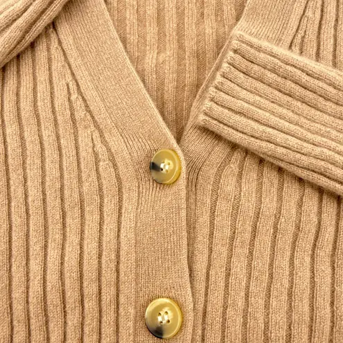 Veronica Beard Lazana Cashmere Ribbed Button Down Cardigan Sweater Medium