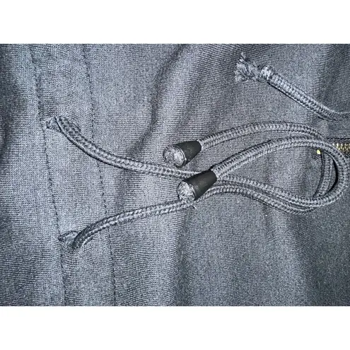 THE BODY CO WOMEN'S 1/2 ZIP LONG SLEEVE HOODED SWEATSHIRT Dark Gray MEDIUM M