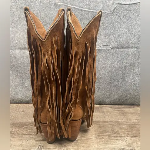 Brother Womens Size 6 Vellies Atlas Western fringe suede in Honey Suede Tan