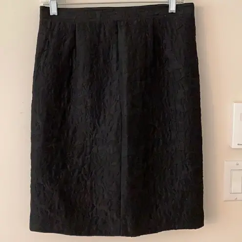 VINTAGE Valentino Miss V floral pencil skirt sz 42 Black