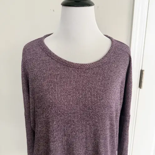 Rag and Bone  Slim Jane Long Sleeve Crewneck Top in Purple Night size small thumbnail 2