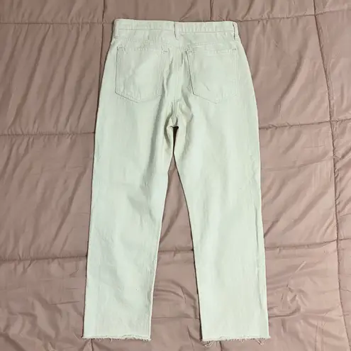 Banana Republic Ecru White High Rise Straight Ankle Jeans