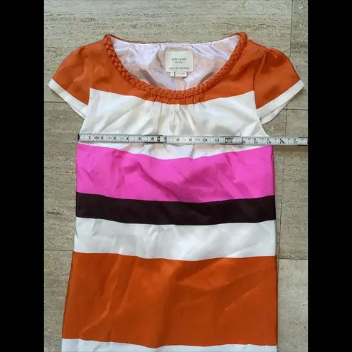 Kate Spade  colour block‎ Striped shift dress silk Size S