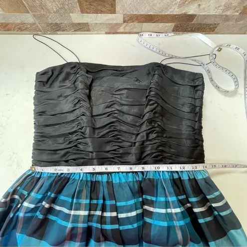 Bill Blass Vintage 90’s Black Blue Cocktail Silk Dress grunge full skirt Sz 12