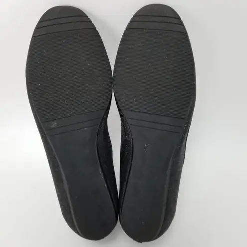 Nina The Touch Of Womens Shimmery Glitter Ballet Flats Shoes Black Slip On 8 X