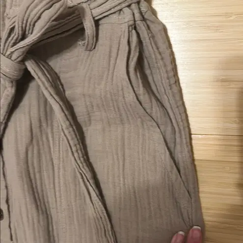 In Loom Tan Gauzey Cotton Jumpsuit