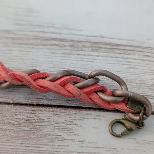Coral Tone & Dark Brass Tone Bracelet