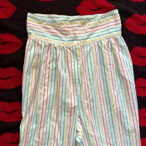 Vintage 80s you babes multicolor rainbow stripes pants XS Size 24