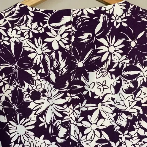 Brooks Brothers 346 Women's Size 16 Sleeveless Floral Sheath Dress Purple White