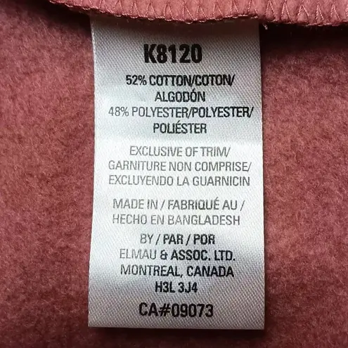 Kangol Crew Neck Crop Sweatshirt Pink Mauve Fleece Size XL New NWT