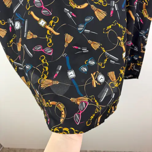 Apt. 9 Chain Accessory Fashion Print Button Down Shirt Size XXL Retro Lightweight