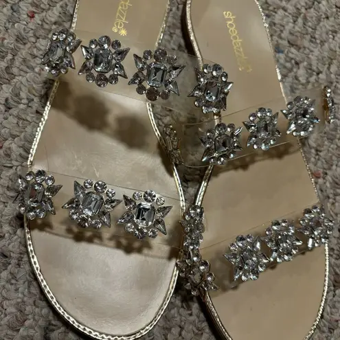 ShoeDazzle Haleigh Embellished Slide Sandal Bling
