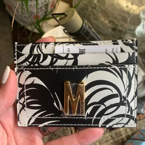 Moschino Authentic Leather Logo card case